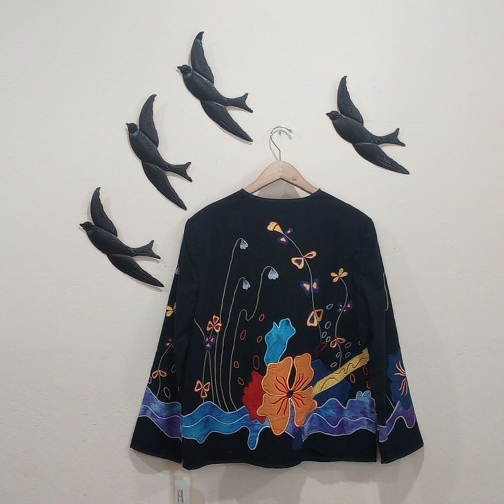 Julia Kim Allure Art to Wear Embroidered Butterfly Jacket ~ M - NEW! - Picture 2 of 12